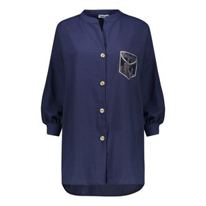 مانتو زنانه مدل G-696 رنگ سرمه ای