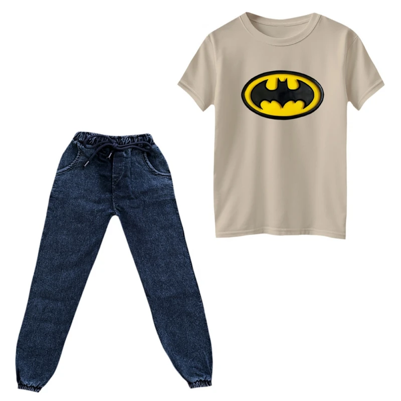 ست تی‌شرت و شلوار پسرانه مدل بتمن کد ۲۸