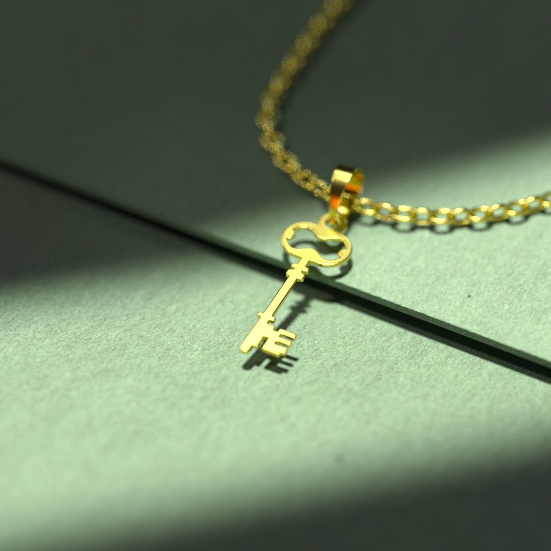 گردنبند طلا 18 عیار زنانه مدوپد مدل کلید کد D3-1-1156 -  - 2