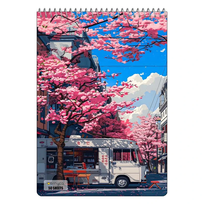 دفتر نقاشی 50 برگ سیمی کارنیکا طرح پوستر ژاپنی Japan poster کد 54069
