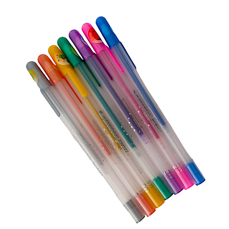 خودکار گلیترپن مدل اکلیلی معطر بسته 7 عددی