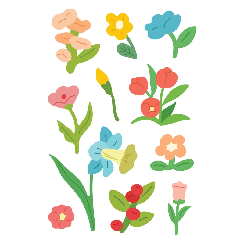 برچسب لپ تاپ پویا مارکت طرح گل کد 2397 مجموعه 11 عددی