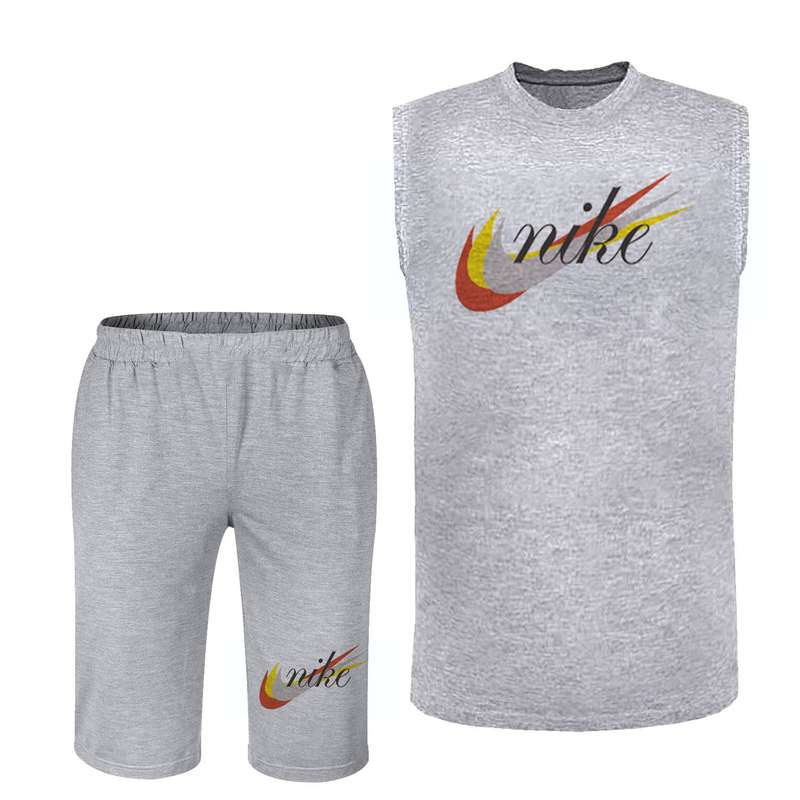 ست تاپ و شلوارک مردانه کد 29 رنگ طوسی