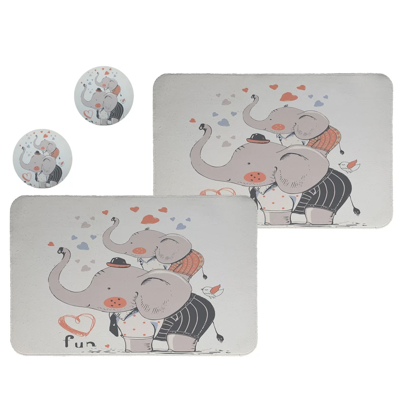 زیربشقابی طرح فیل کد 8648 مجموعه 2 عددی به همراه زیر لیوانی