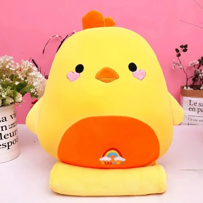  عروسک طرح جوجه بالشتی کد JIMI110 ارتفاع 50 سانتی‌ متر به همراه پتو