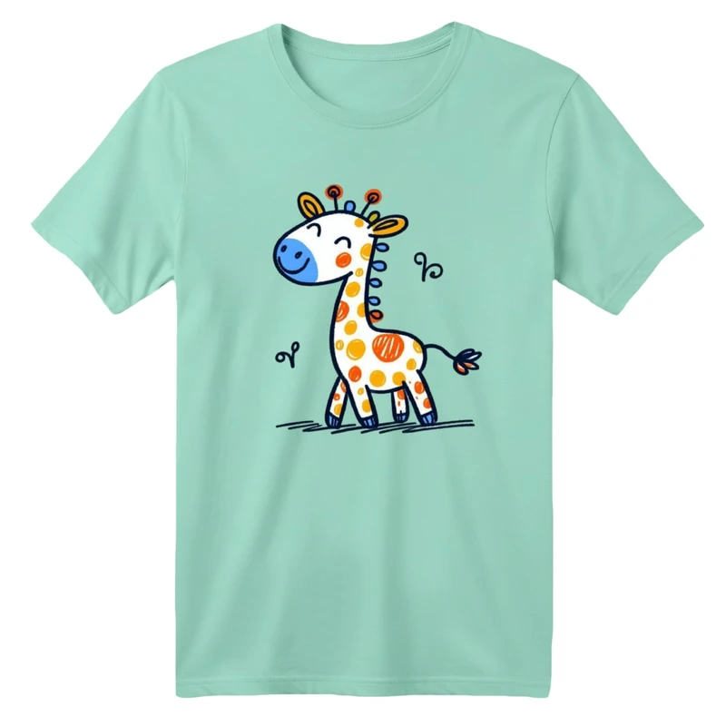 تی شرت آستین کوتاه بچگانه مدل نقاشی زرافه