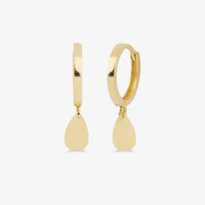 گوشواره حلقه‌ای طلا کم اجرت  18 عیار زنانه گالری طلا و جواهر هانی مدل اشک