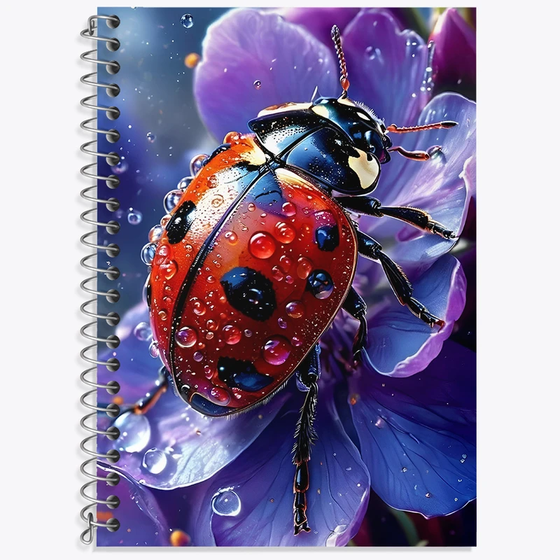 دفتر زبان 50 برگ خندالو مدل دو خط طرح کفشدوزک کد N4998