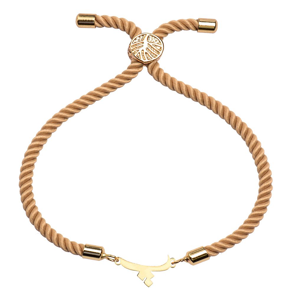 دستبند طلا 18 عیار دخترانه کرابو طرح حرف پ مدل Krd1419