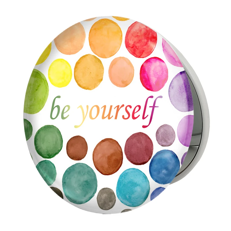 آینه جیبی خندالو طرح Be Yourself مدل تاشو کد 2735 