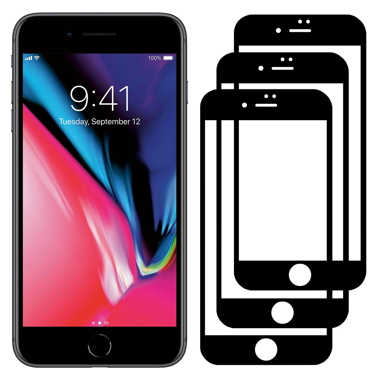 محافظ صفحه نمایش مدل FCG مناسب برای گوشی موبایل اپل iPhone 7 Plus بسته سه عددی