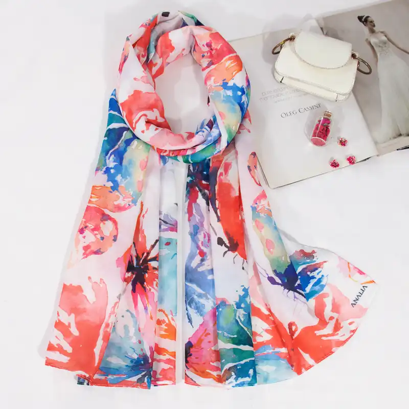 شال زنانه مدل نخی خنک تابستانه با طرح پروانه کد ana-2309