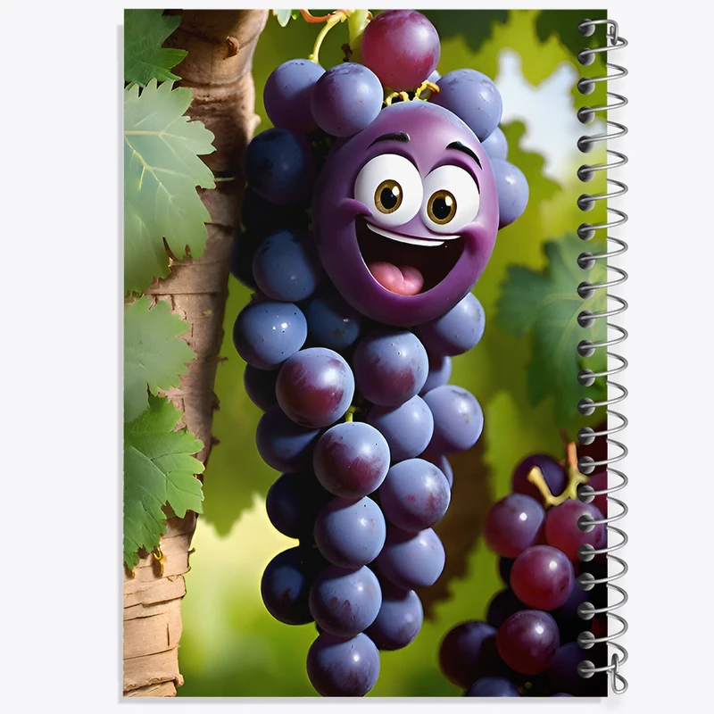 دفتر شطرنجی 50 برگ خندالو طرح انگور بامزه کد F7505