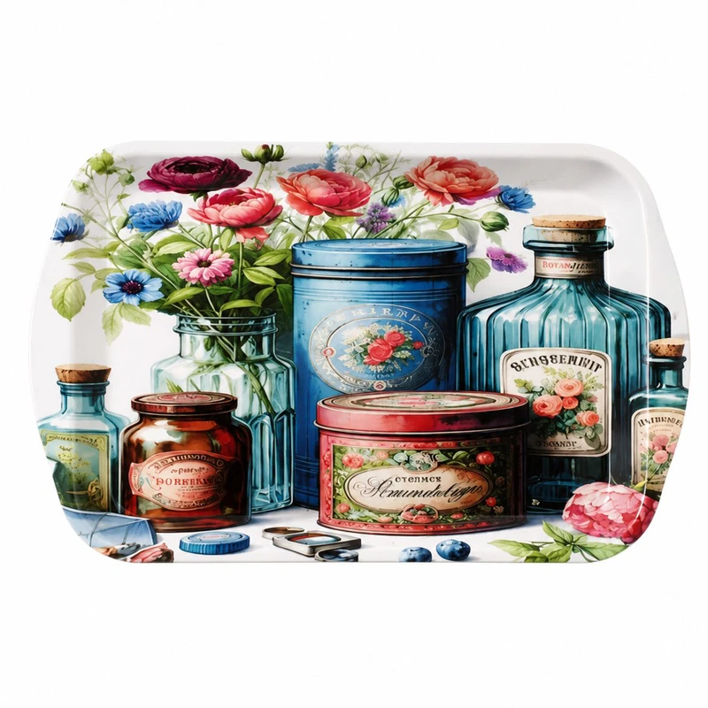 سینی دسته دار مهروز مدل A-1003 قوطی حبوبات سایز 20×32 سانتی متر