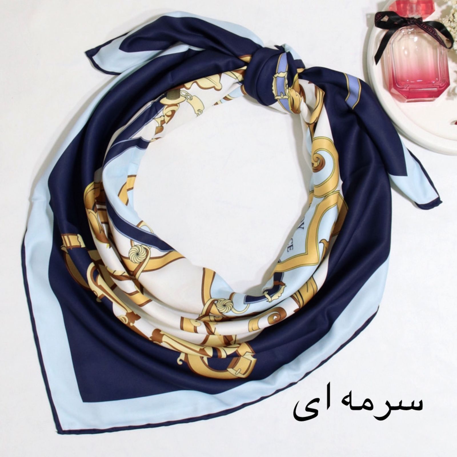 روسری زنانه آنالیا مدل ابریشم خاص دور دست دوز مزونی کد ana-6058 -  - 13