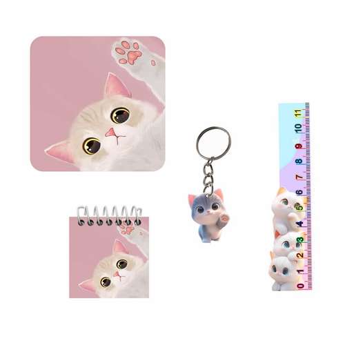 ست لوازم التحریر مدل گربه مجموعه 4 عددی