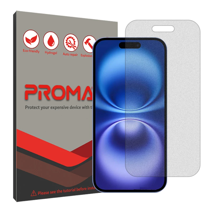 محافظ صفحه نمایش مات پرومیت مدل Resistant مناسب برای گوشی موبایل اپل iPhone 16