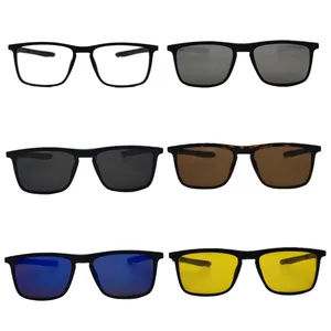 فریم عینک طبی مستطیلی مدل TR2510A به همراه 5 کاور آفتابی مناسب برای انواع فرم صورت مجموعه 6 عددی