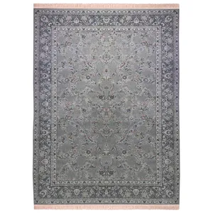 فرش ماشینی 700شانه زمرد مشهد طرح افشان زمینه سیلور