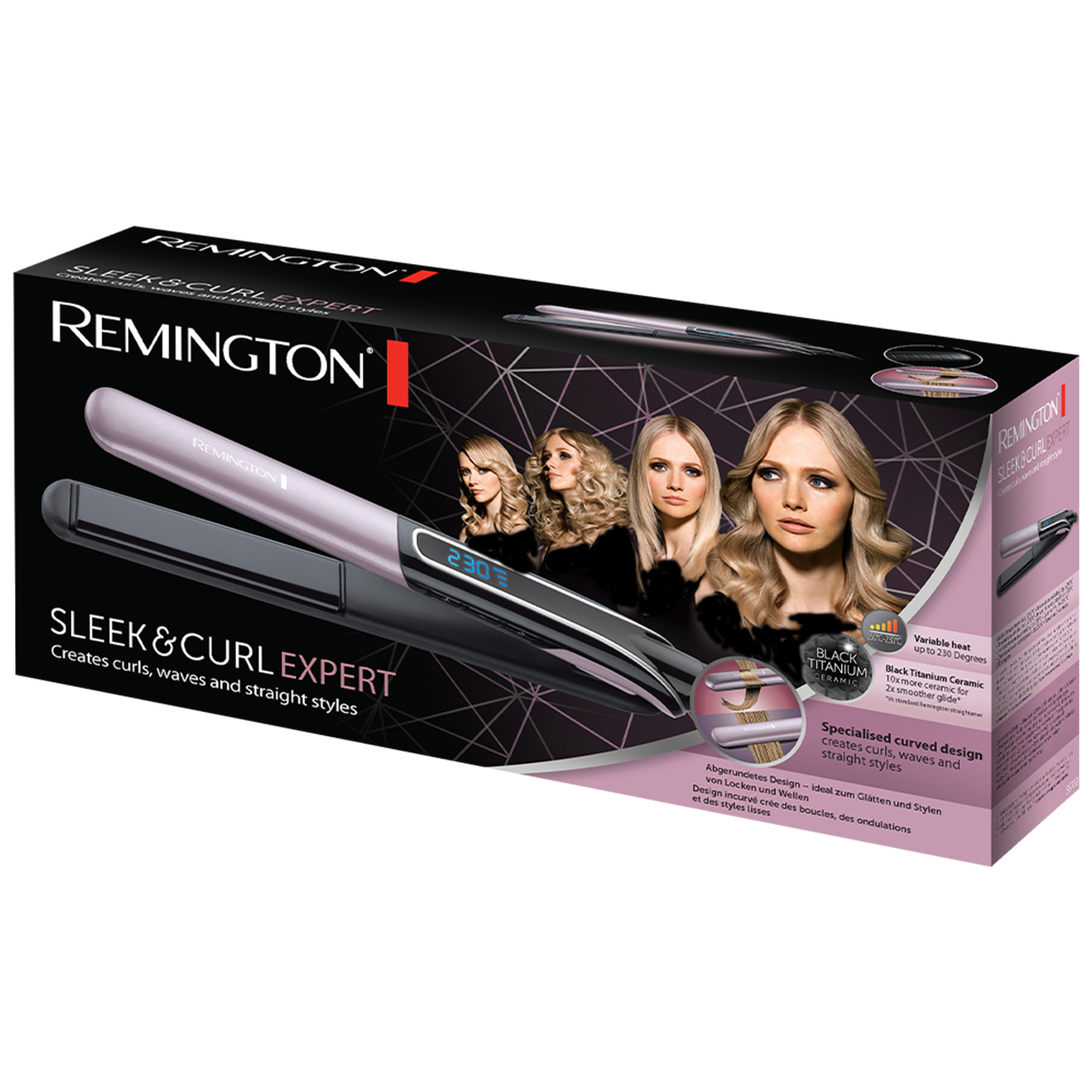 اتو و حالت دهنده ی مو رمینگتون مدل S6700 SLEEK & CURL EXPERT