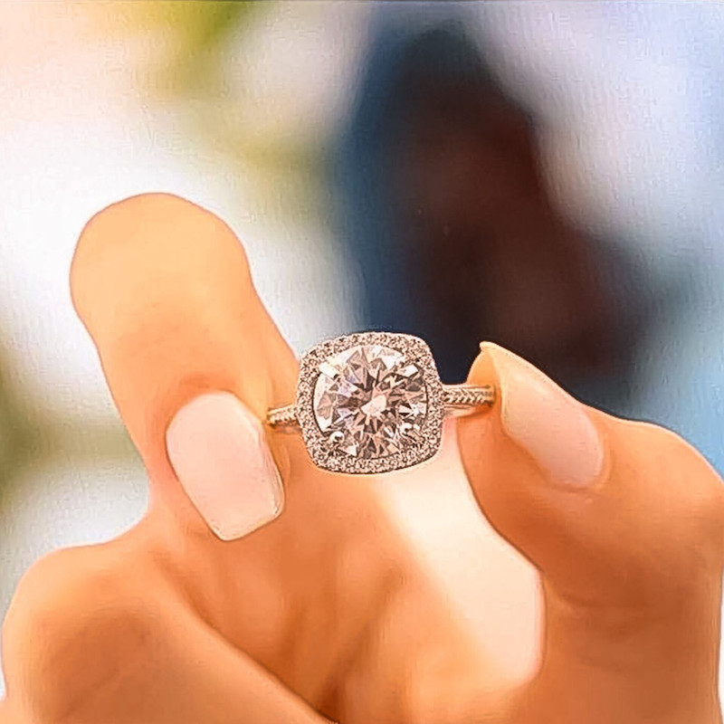 انگشتر نقره زنانه مدل تک نگین 64