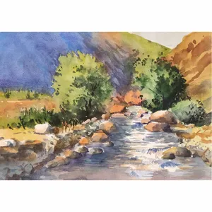 نقاشی آبرنگ طرح طبیعت کد 1059