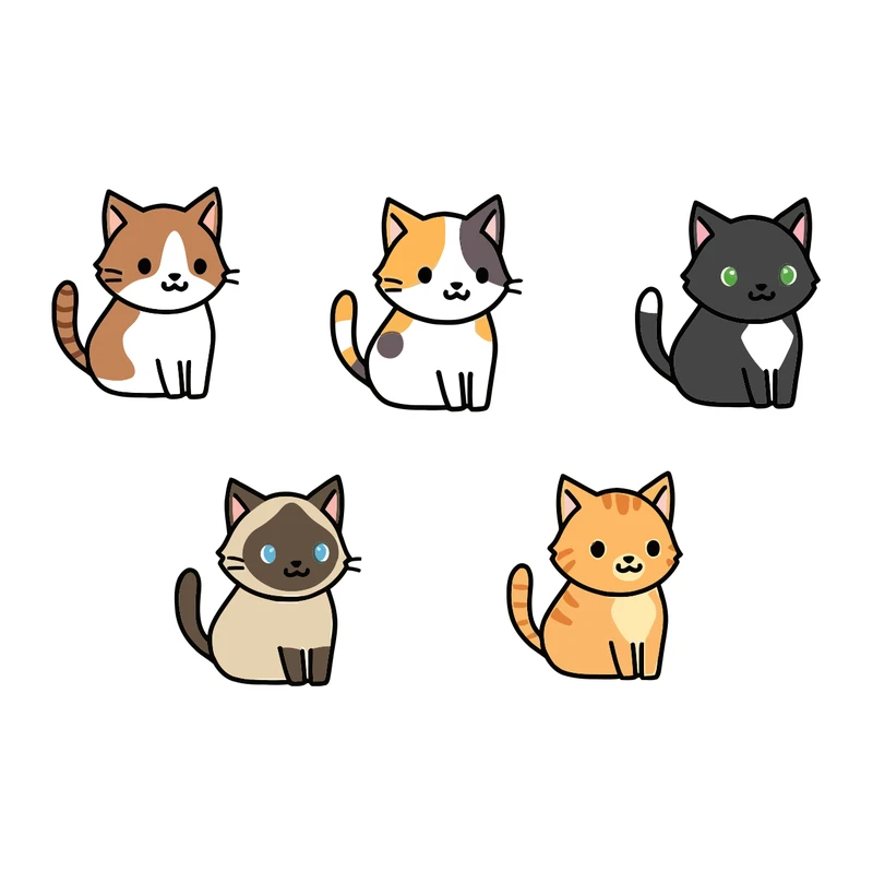 برچسب لپ تاپ پویا مارکت طرح گربه کد 2038 مجموعه 5 عددی 