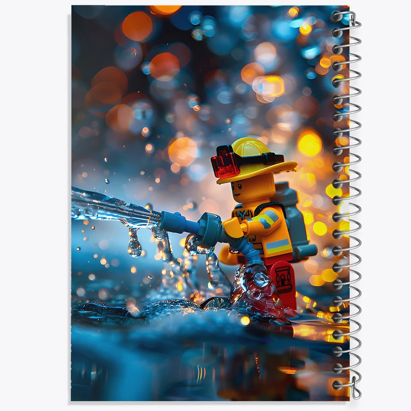 دفتر شطرنجی 50 برگ خندالو طرح لگو آتش نشان(Lego) کد F6554