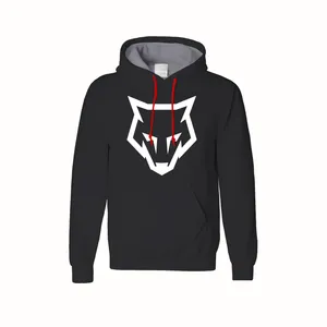 هودی مردانه مدل گرگ کد PH19 رنگ مشکی