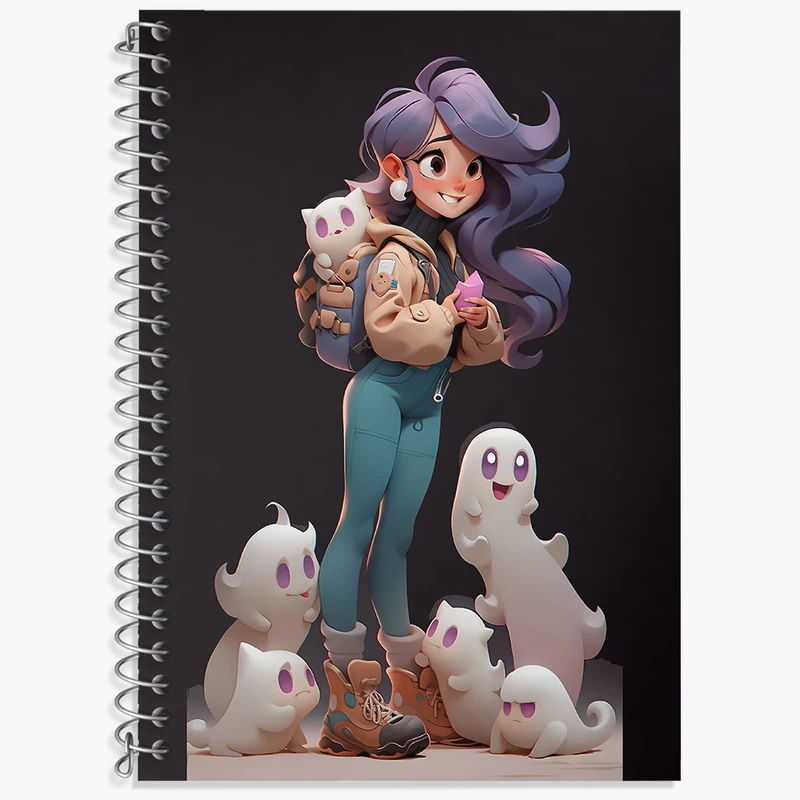 دفتر زبان 50 برگ خندالو مدل سه خط طرح دخترانه کد N4422