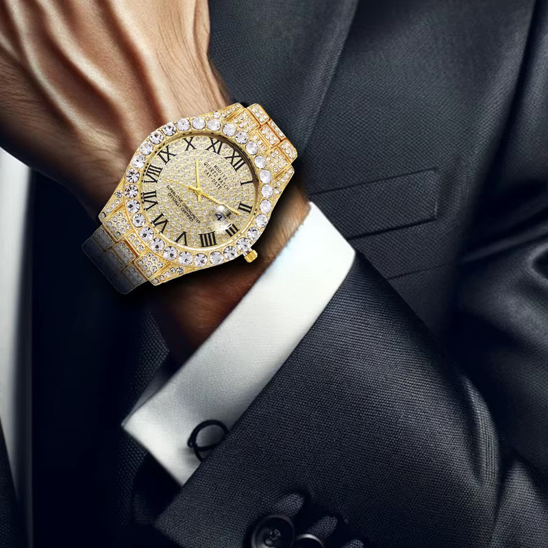 ساعت مچی عقربه‌ای مردانه کوارتز مک راس مدل فول نگین کد FU-NJT1