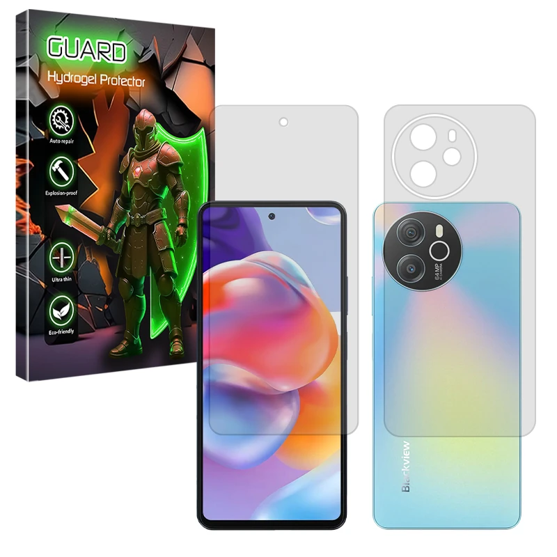 محافظ صفحه نمایش شفاف گارد مدل Tough مناسب برای گوشی موبایل بلک ویو Shark 8 به همراه محافظ پشت گوشی