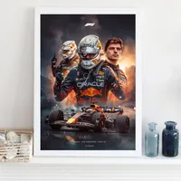 تابلو مدل فرمول یک مکس ورشتپن Verstappen کد LA-F1G1017