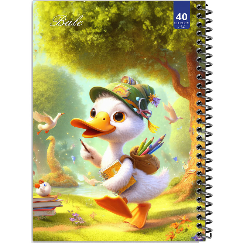 دفتر نقاشی 40 برگ انتشارات بله طرح اردک نقاش کد A4-K437