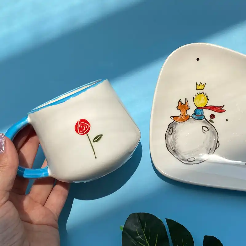ماگ سرامیکی مدل شازده کوچولو به همراه زیر لیوانی