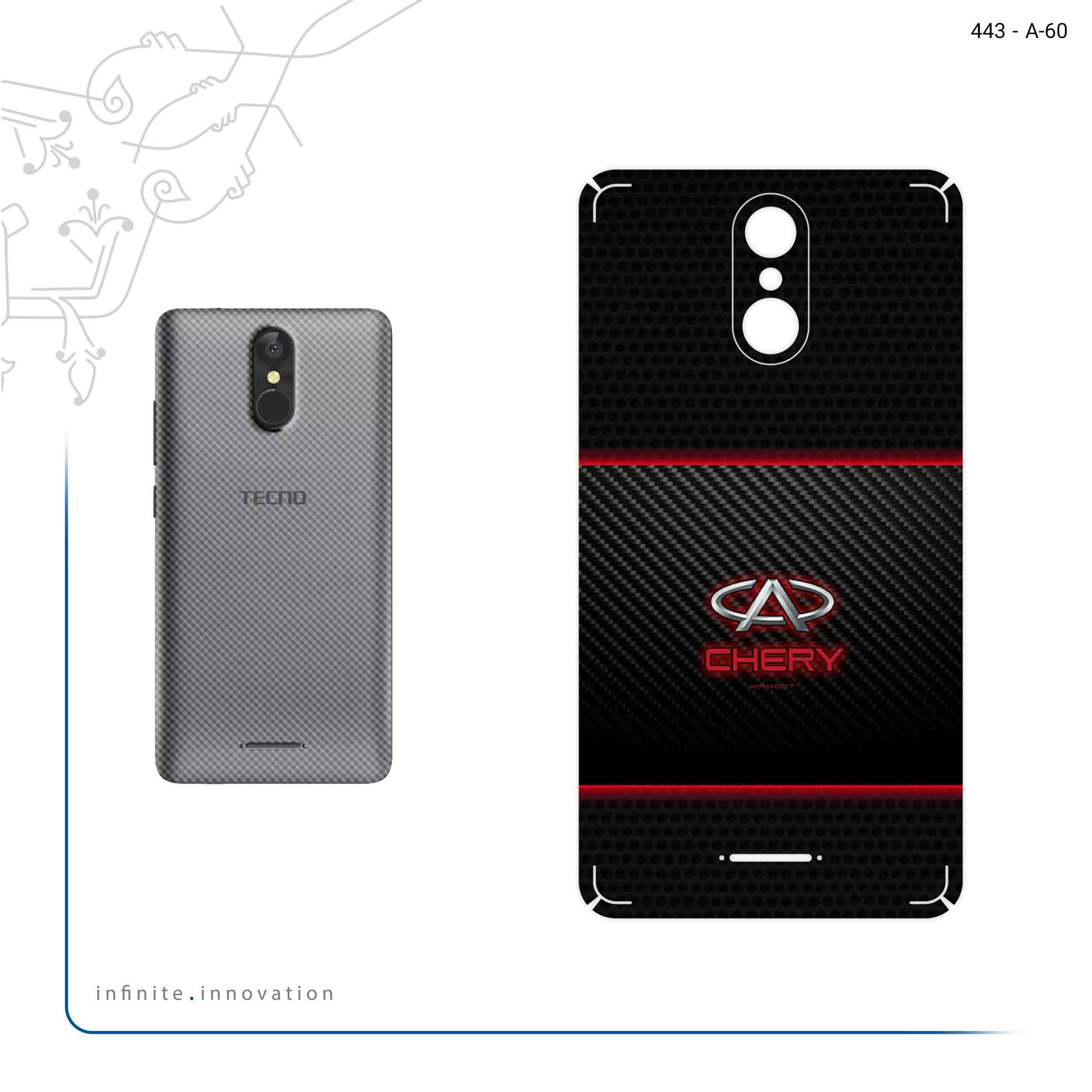 برچسب پوششی ماهوت مدل CHERY مناسب برای گوشی موبایل تکنو WX3F LTE