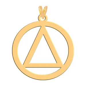 آویز گردنبند طلا 18 عیار زنانه فرشته مدل هندسی مثلث دایره WNL-000155