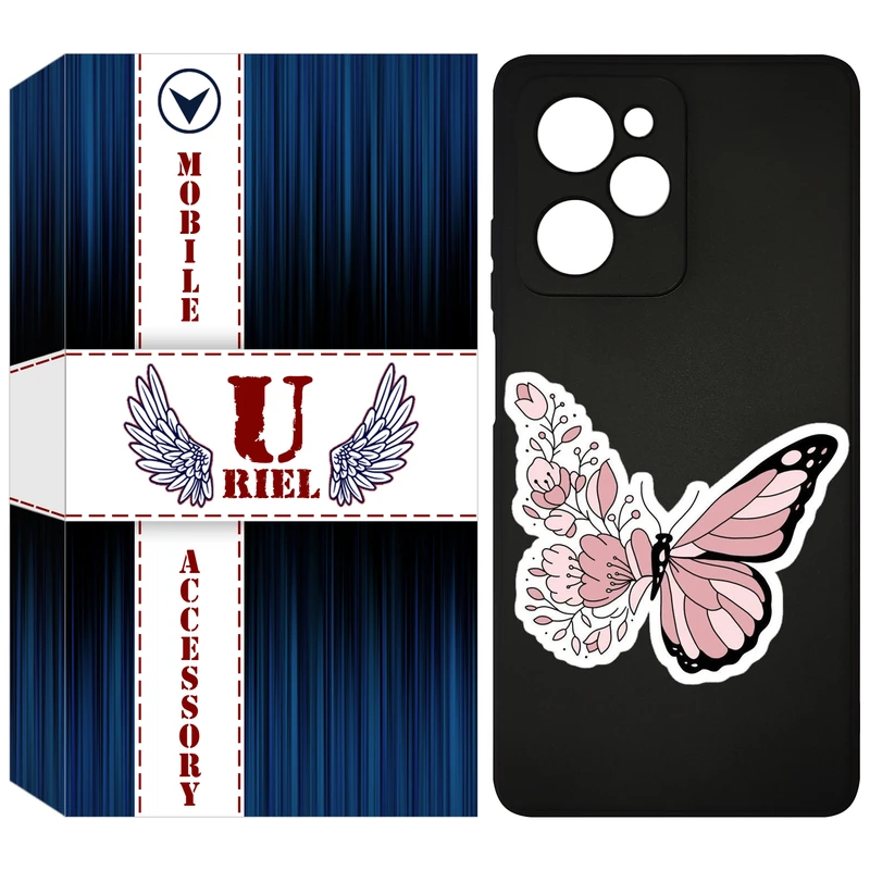کاور یوریل مدل KSH کد 98 طرح پروانه مناسب برای گوشی موبایل شیائومی Poco X5 Pro / Redmi Note 12 Pro 5G