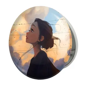 آینه جیبی خندالو طرح دخترانه مدل تاشو کد 25622 