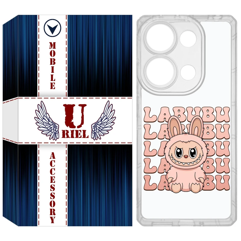 کاور یوریل مدل Clear کد 133 طرح لبوبو Labubu مناسب برای گوشی موبایل شیائومی Redmi Note 14S / Note 13 Pro 4G / Poco M6 Pro 4G