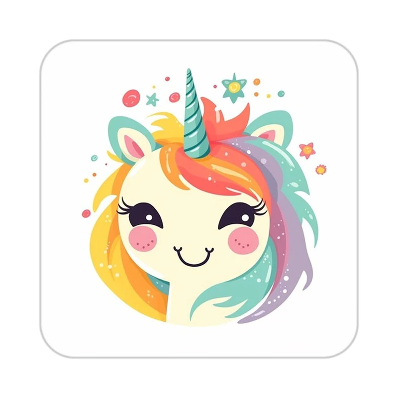 زیر لیوانی کاکتی طرح اسب تک شاخ و یونیکورن مدل mp32150