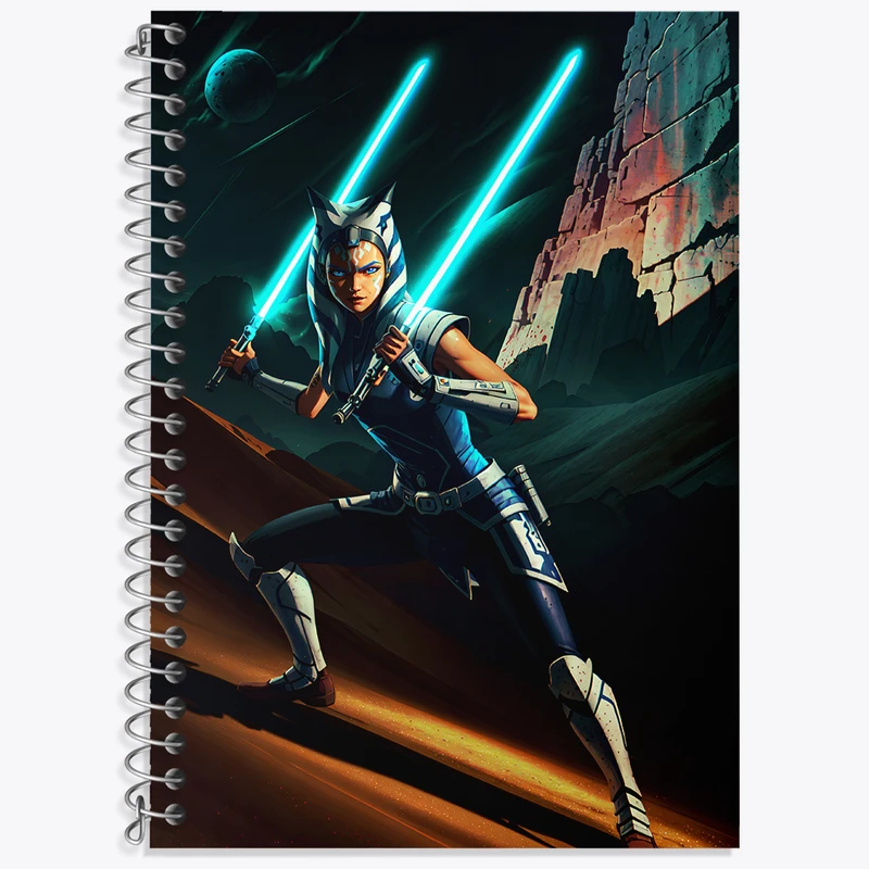 دفتر زبان 50 برگ خندالو مدل سه خط طرح جنگ ستارگان (Star Wars) کد N4947