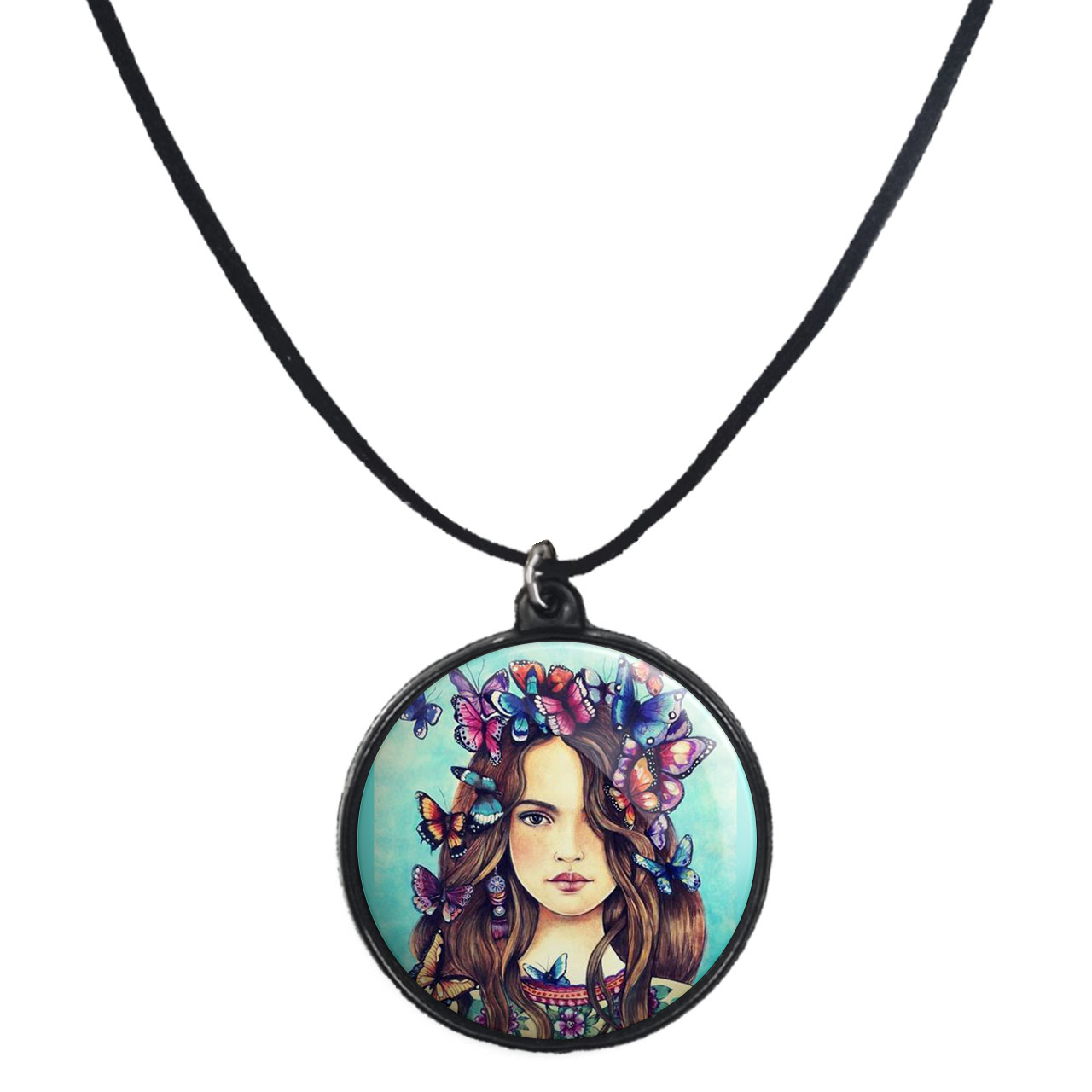 گردنبند پرمانه طرح دخترونه کد pmb.4486 مدل دو طرفه