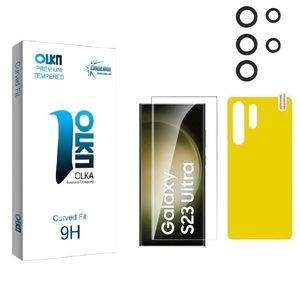 محافظ لنز دوربین کولینگ مدل Olka Ring-UV مناسب برای گوشی موبایل سامسونگ Galaxy S23 Ultra به همراه محافظ صفحه نمایش و محافظ پشت گوشی