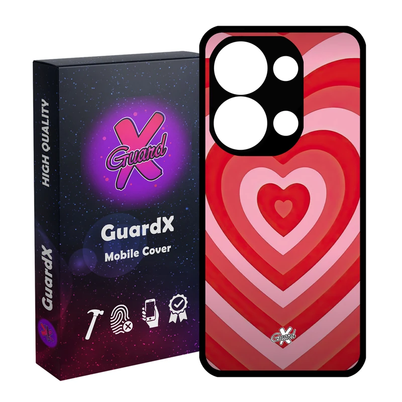 کاور گارد ایکس طرح قلب مدل Glass10511 مناسب برای گوشی موبایل شیائومی Poco X6 5G / Note 13 Pro 5G