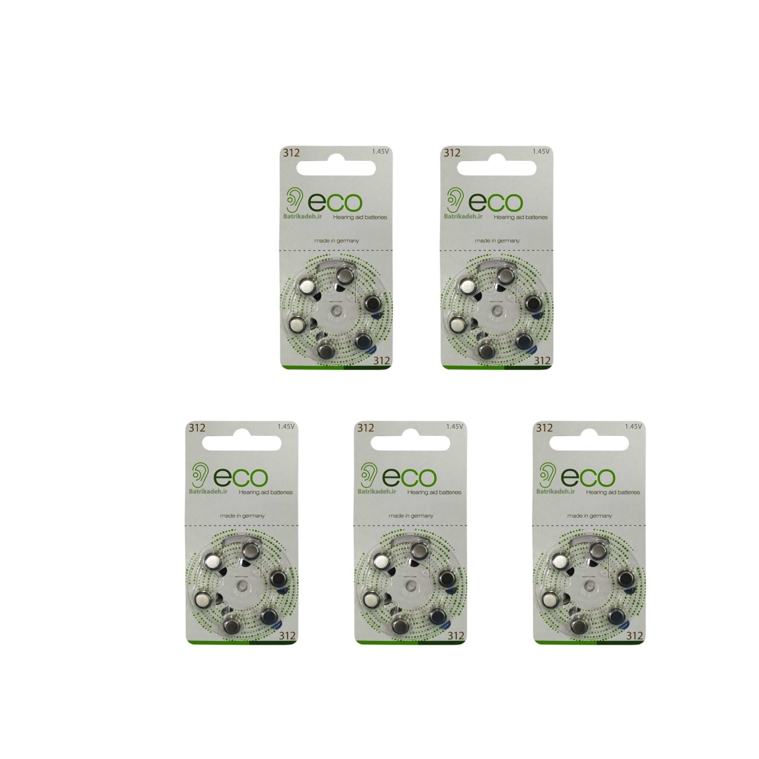 باتری سمعک اکو مدل 312 بسته 30 عددی