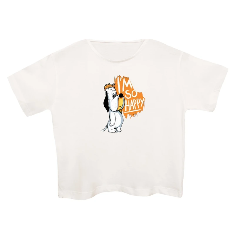 کراپ‌تی شرت آستین کوتاه زنانه مدل سگ کد 11