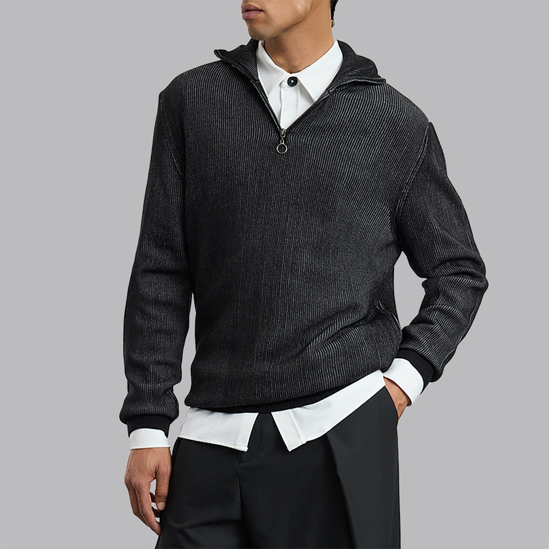 پلیور یقه برگردان مردانه مدل 825268957 طرح ترندیول