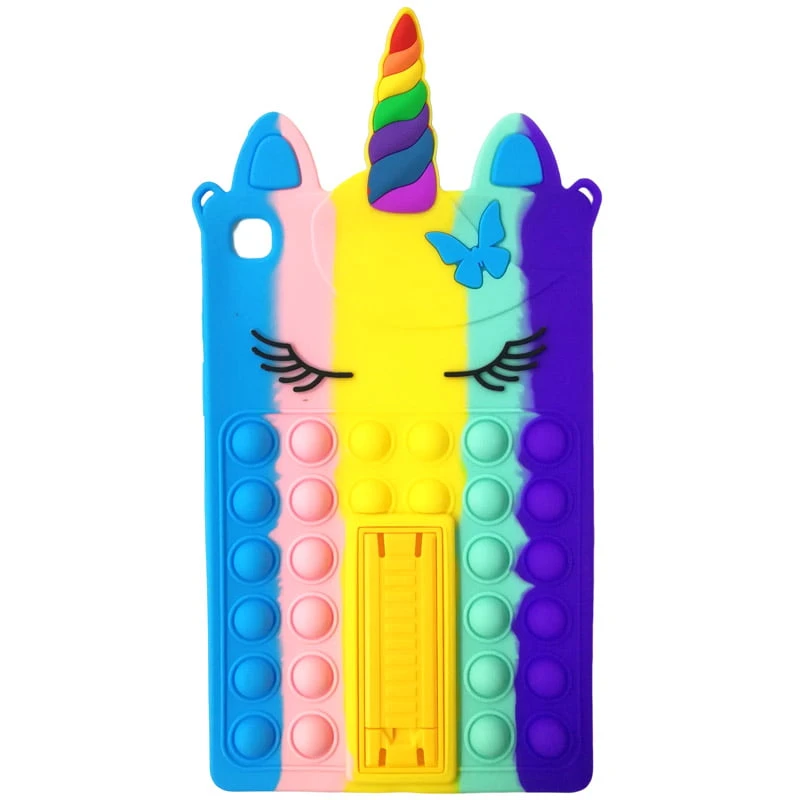 کاور مدل یونیکورن رنگین کمانی مناسب برای تبلت سامسونگ galaxy Tab A7 (T500-T505-T509)