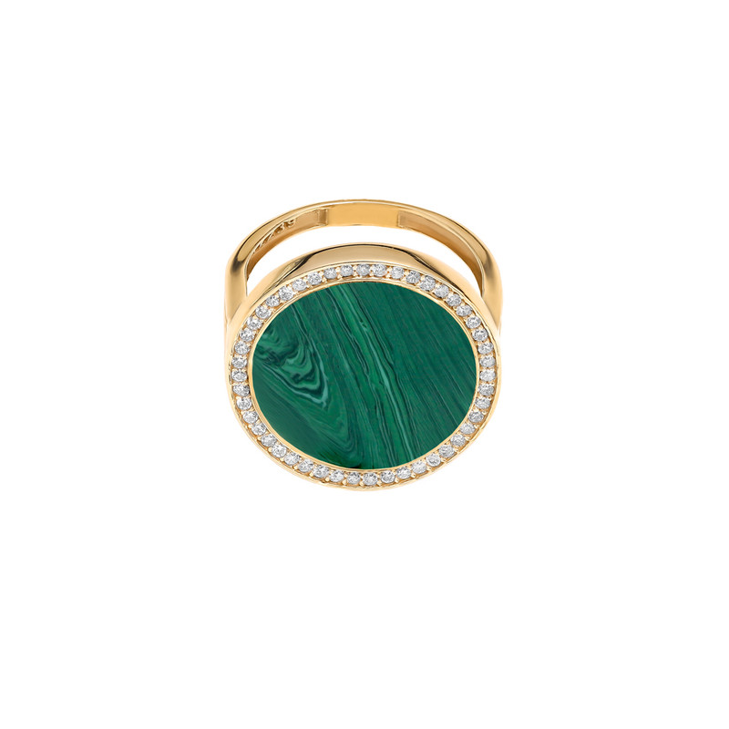 انگشتر طلا 18 عیار زنانه ماوی گالری مدل دایره بولگاری سایز 55